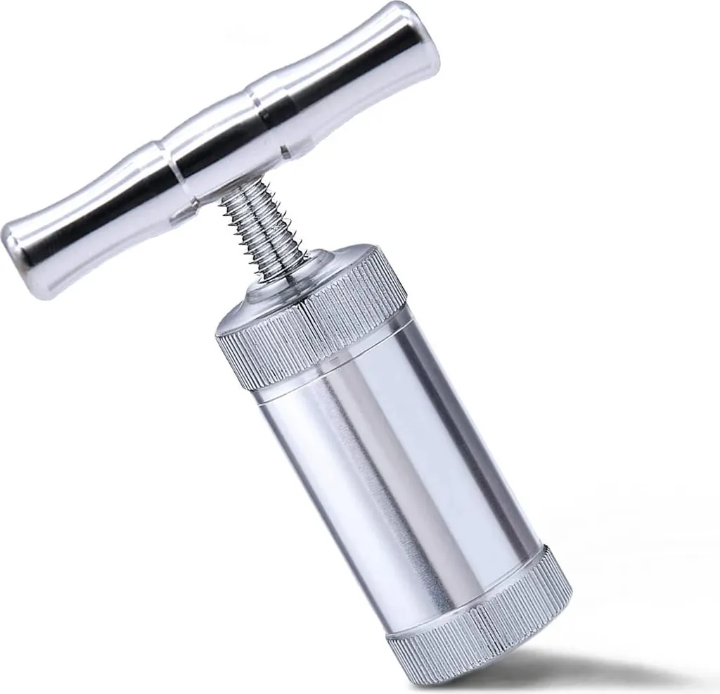 T-förmige Pollenpresse Aus Aluminium, 8,9 Cm Durchmesser, Kräuterpresse Aus Metall, Langlebig Und Tragbar, Manuelle T-förmige Presse, Geeignet Für Kräuter Und Harze.