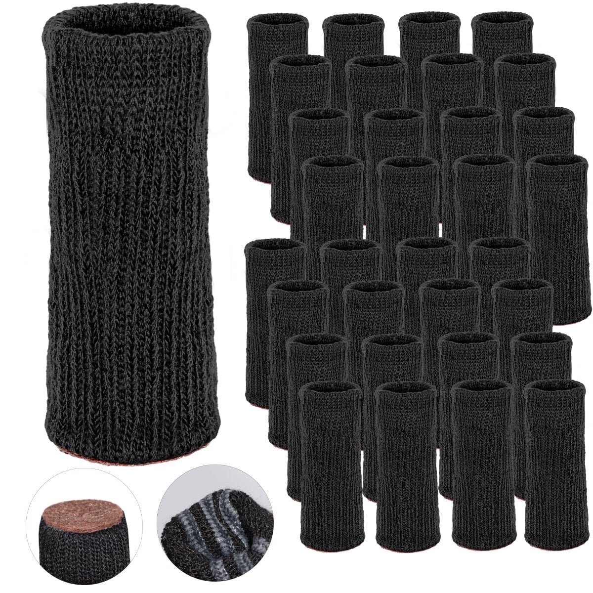 Schwarze Möbelbeinüberzüge, Geeignet Für Tische, Stühle Und Möbel, Große Größe, 32 Stück.