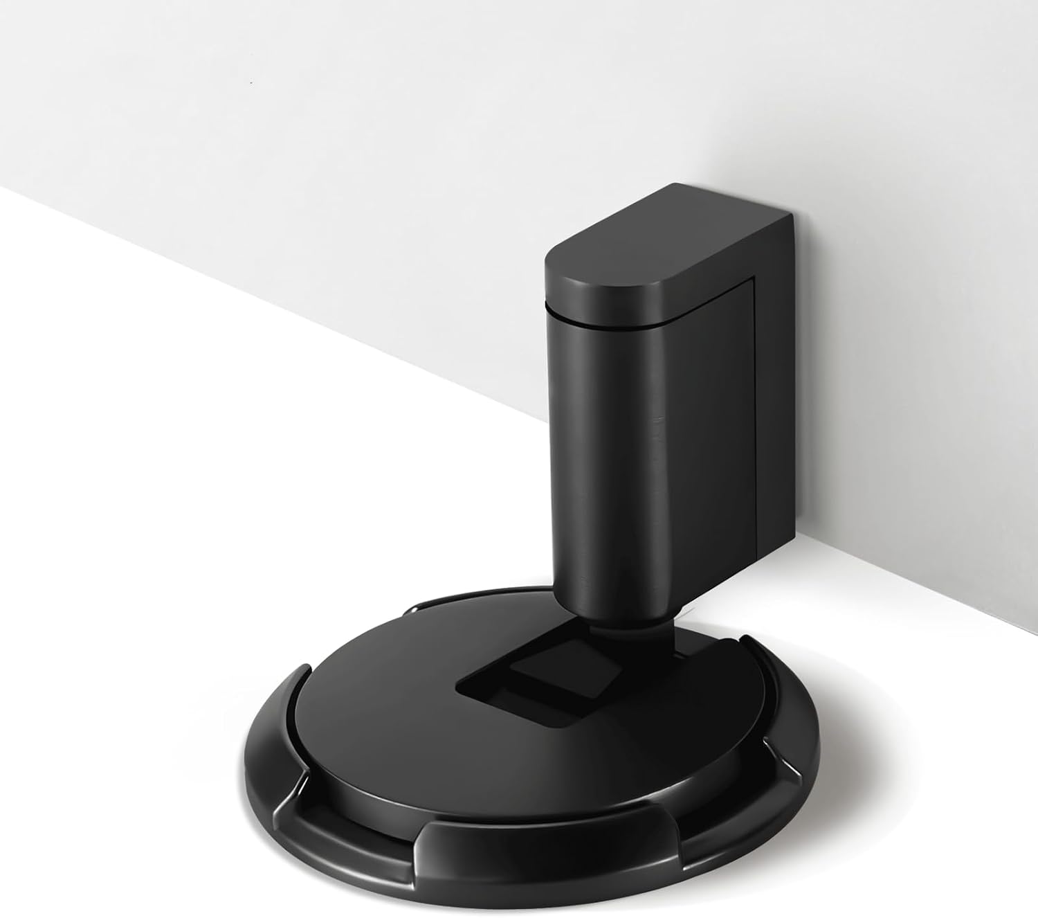 Ein Windfester Türstopper, Unten Verstellbar, Kein Bohren Erforderlich, Robuster Mechanischer Standtürstopper, Mattschwarz.