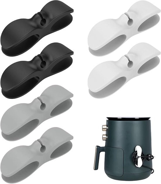 Kabelorganisator – 6-teilig – Kabelorganisator – Kabeltrommeln – Kabelaufwickler-clip – Selbstklebende Kabelorganisator-clips – Kabeldrahtclips