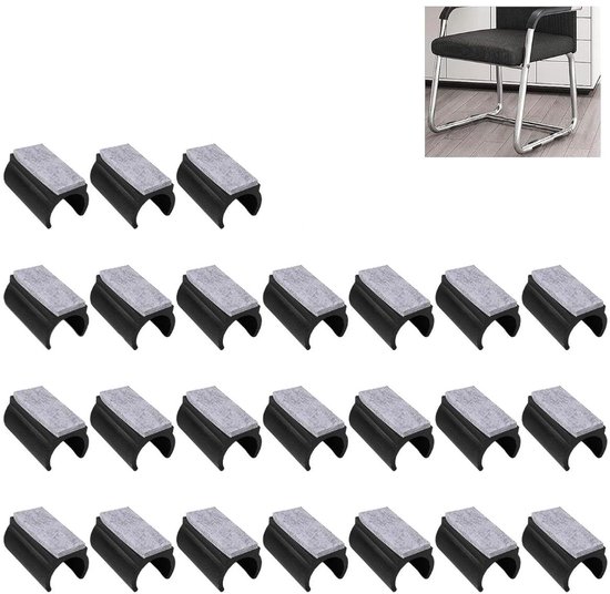 24-teiliges Set Aus 19 Mm Schwarzen U-förmigen Schlittenfüßen Und Bodenschutzpolstern
