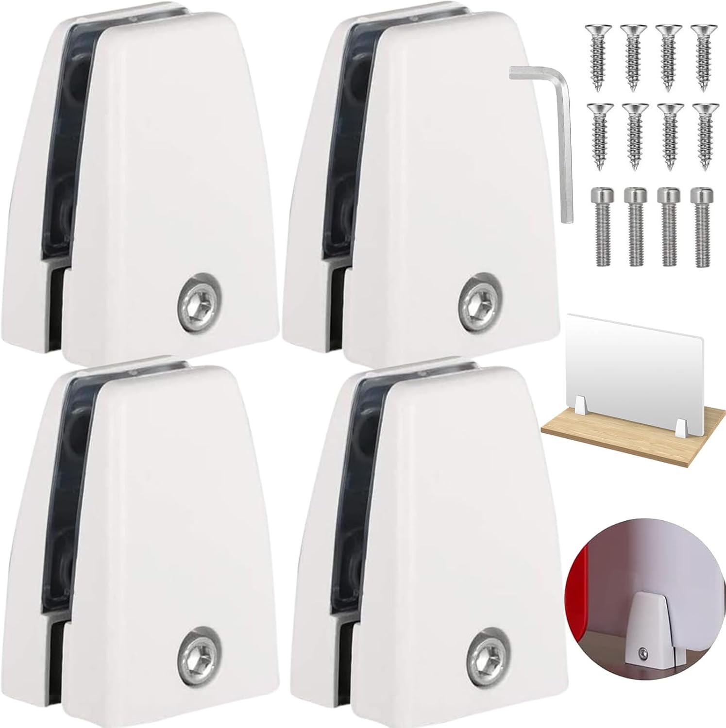 4-teiliges Clip-set, Glasclip, Spiegelhalter, Verstellbarer Verschluss, Geeignet Für Spiegel, Glas, Klammern Und Regalträger.