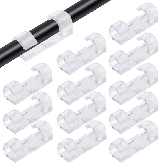 100 Stück, Selbstklebende Kabelclips, Kabelorganisator, Selbstklebende Drahtclips, Für Fernseher, Pc, Laptop, Ethernet-kabel, Schreibtisch, Zuhause (transparent)
