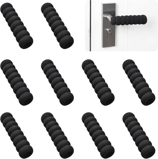 Türgriffhandschuhe, 10er-pack, Weiche Eva-schaumstoff-knaufüberzüge, Antistatisch, Türgriffhandschuhe, Schutzüberzüge Für Türgriffe Im Frühling Und Winter (schwarz).