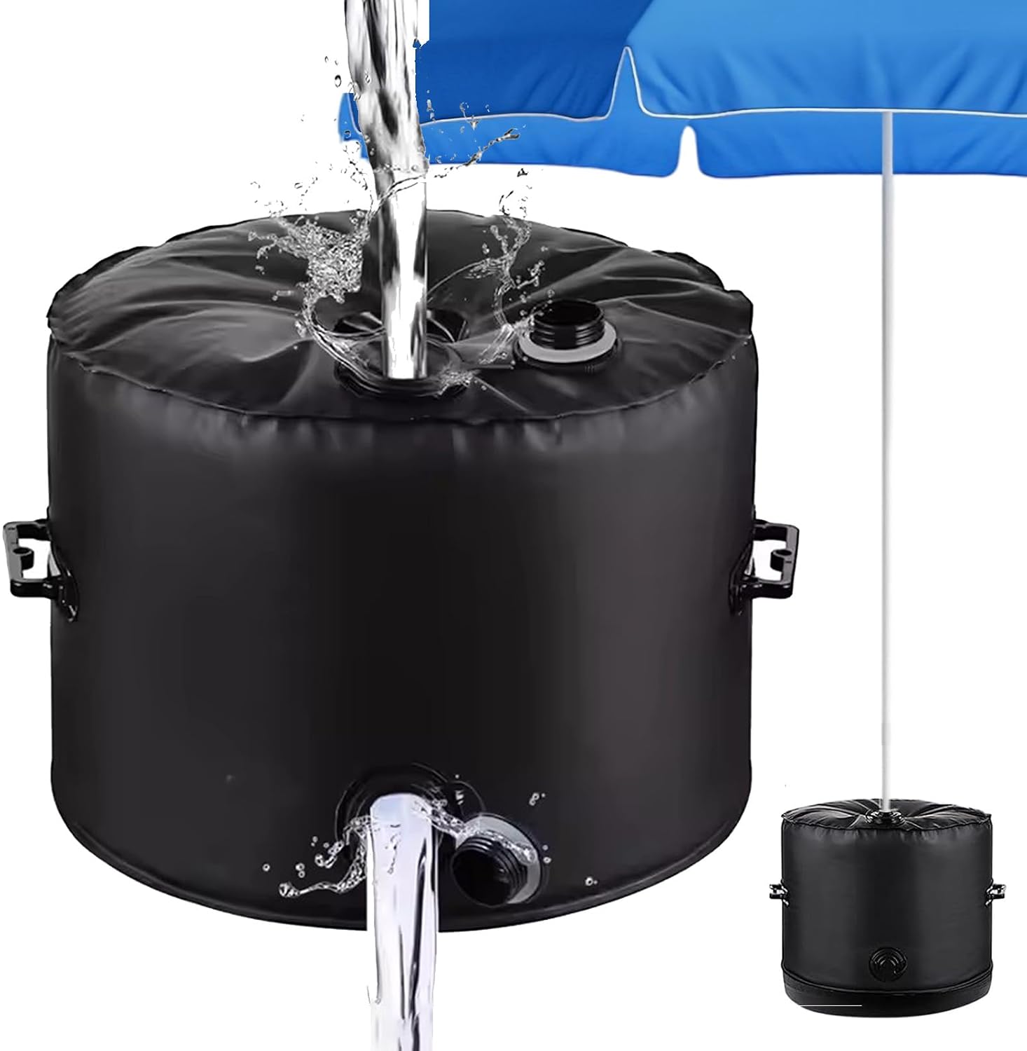 Gewichtstasche Für Sonnenschirmständer – Maximal 40 L – 40 Kg Füllgewicht – Tragbar – Wasserbefüllung – Innendurchmesser 80 Mm – Für Terrasse Und Garten – 80 Mm