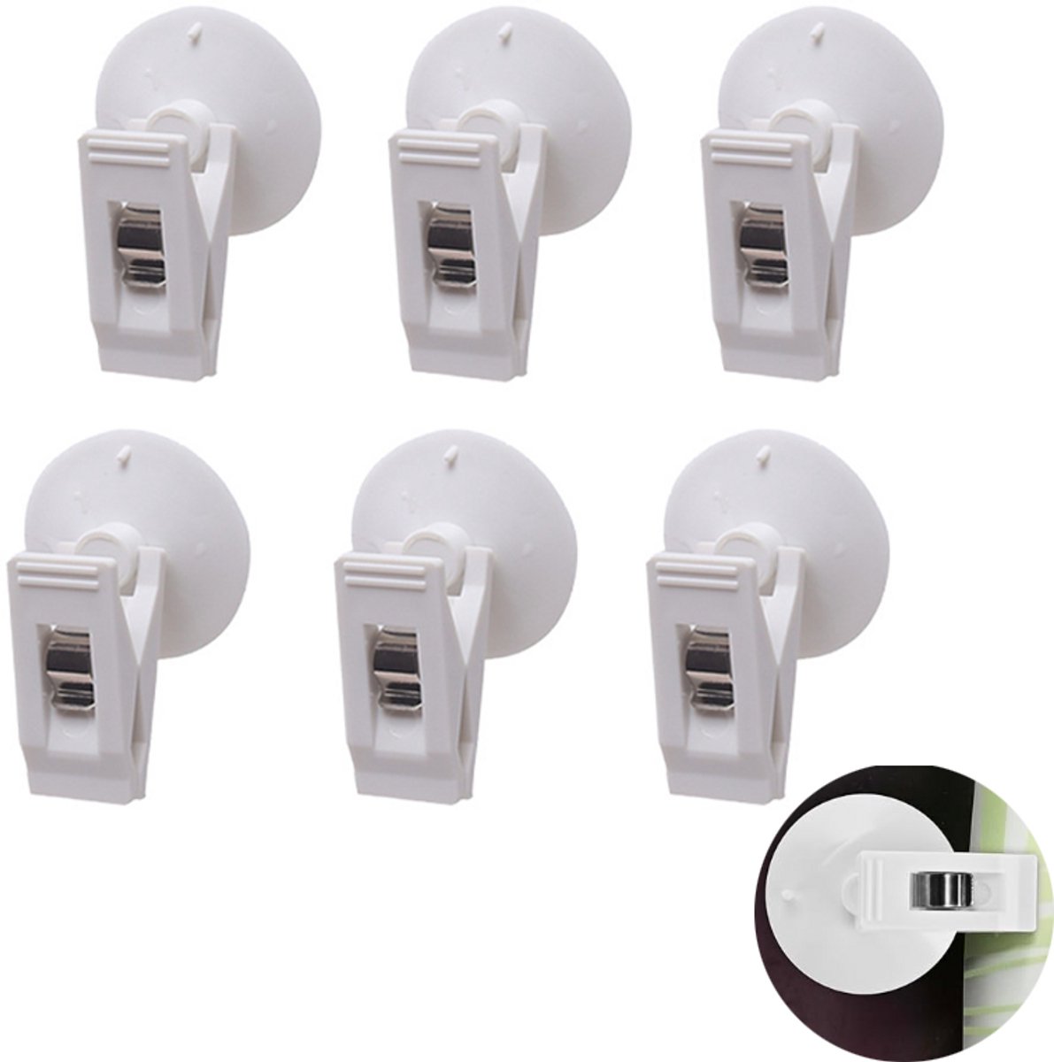 Saugnäpfe Mit Clips – 12er-pack – 40 Mm – Saugnapfclips – Duschvorhangclips – Geeignet Für Badezimmer, Küchen Und Kühlschränke – Weiß