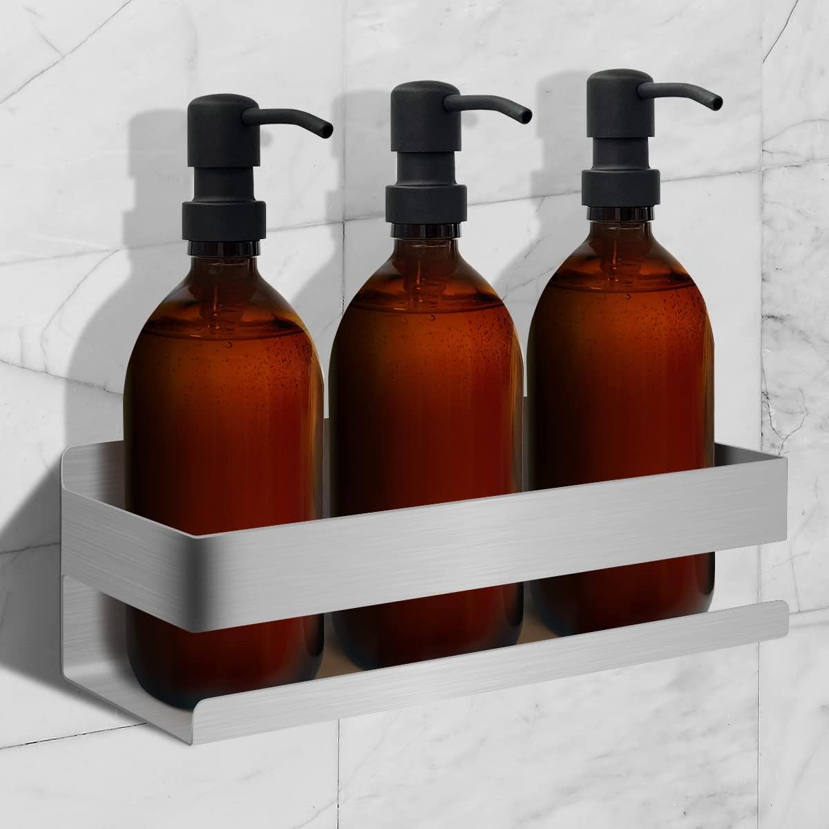 Duschablage Ohne Bohren – Starke Selbstklebebefestigung, Wandmontiert Ohne Bohren – Material: Edelstahl – Ablage Für Shampoo Und Duschgel