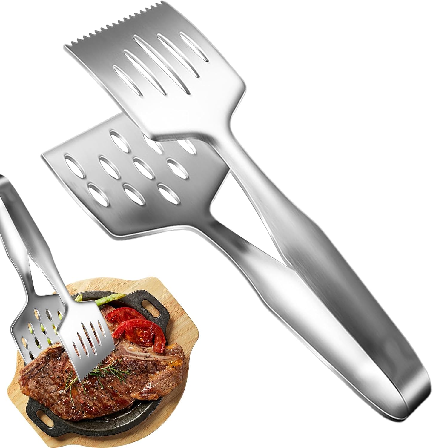 Edelstahl-grillzange – Ergonomisches, Hitzebeständiges Küchenwerkzeug Für Grillabende Zu Hause, Restaurants Und Camping. Grillzubehör Für Grillpartys, Picknicks Und Den Garten.