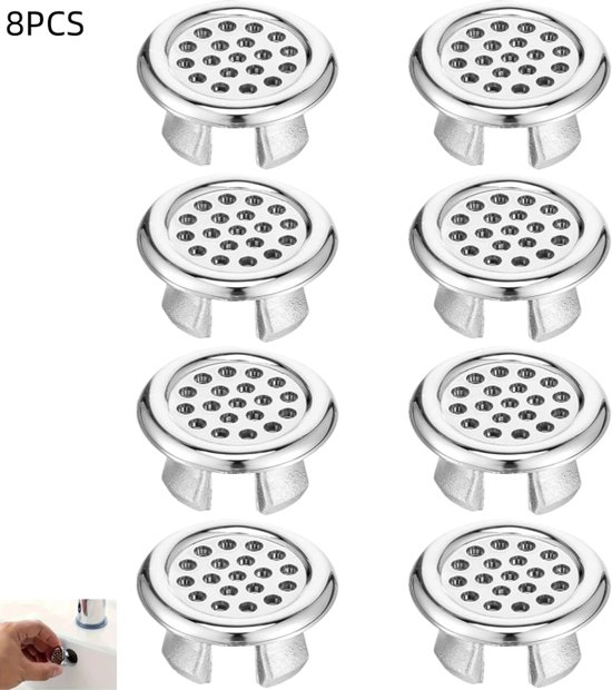 8-teiliger Überlaufring Für Waschbecken, Überlaufrand Aus Edelstahlgewebe, Badewannen-überlaufabdeckung, Für Badewanne, Küche, Waschbecken, 30 × 15 Mm, Silber