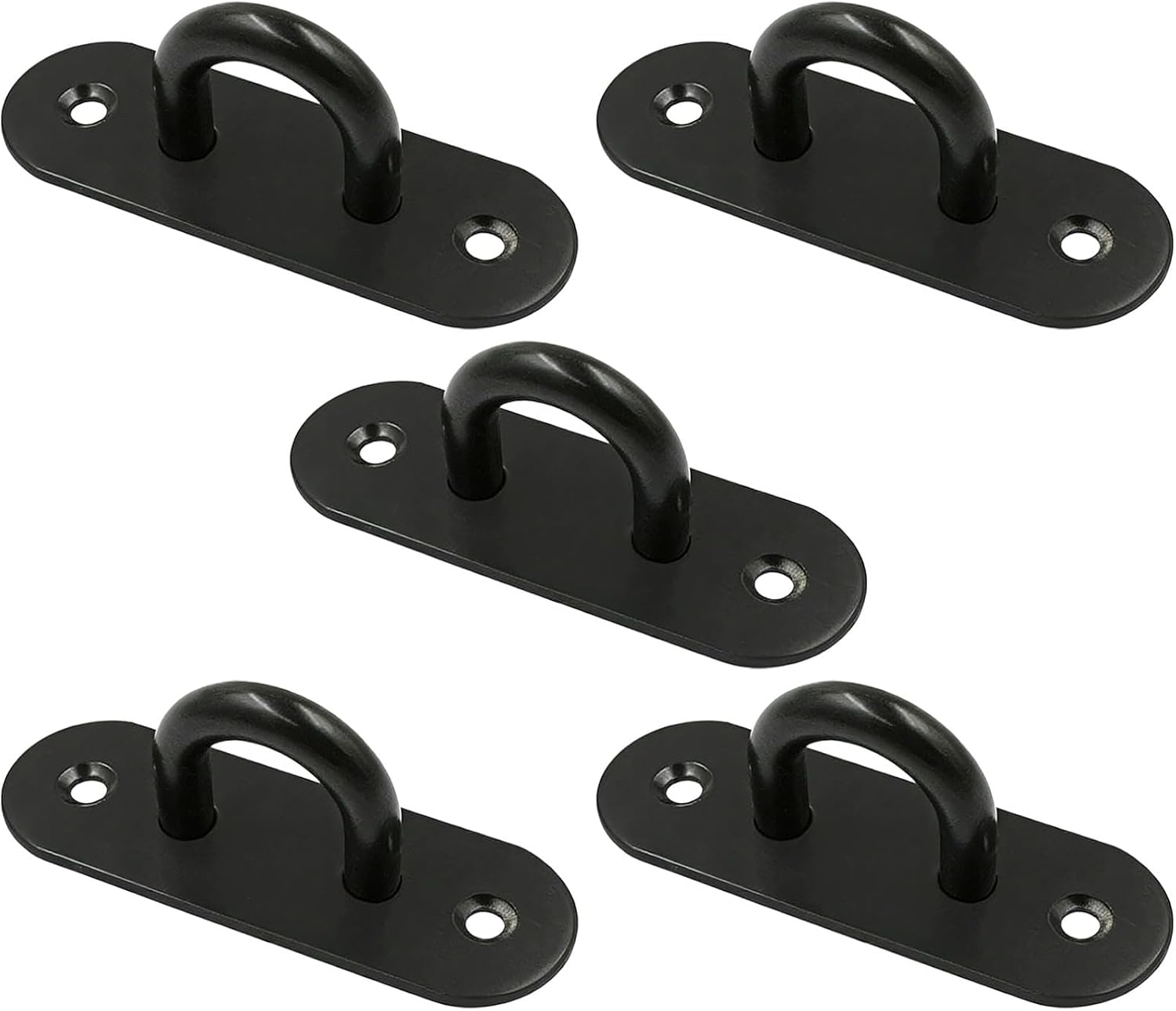 Fünf Robuste Haken, 3,9 Zoll Lange Deckenhaken Aus Edelstahl, Schwarze Ovale Haken, 0,24 Zoll Lochdurchmesser, Geeignet Für Den Innen- Und Außenbereich.