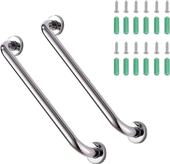 2er-packung 50 Cm Edelstahl-haltegriffe Fürs Badezimmer, Rutschfeste Sicherheitsgriffe, Inklusive Schrauben