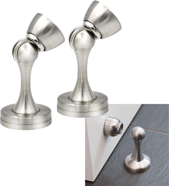 Silberner 2er-pack Magnetischer Türstopper Aus Edelstahl