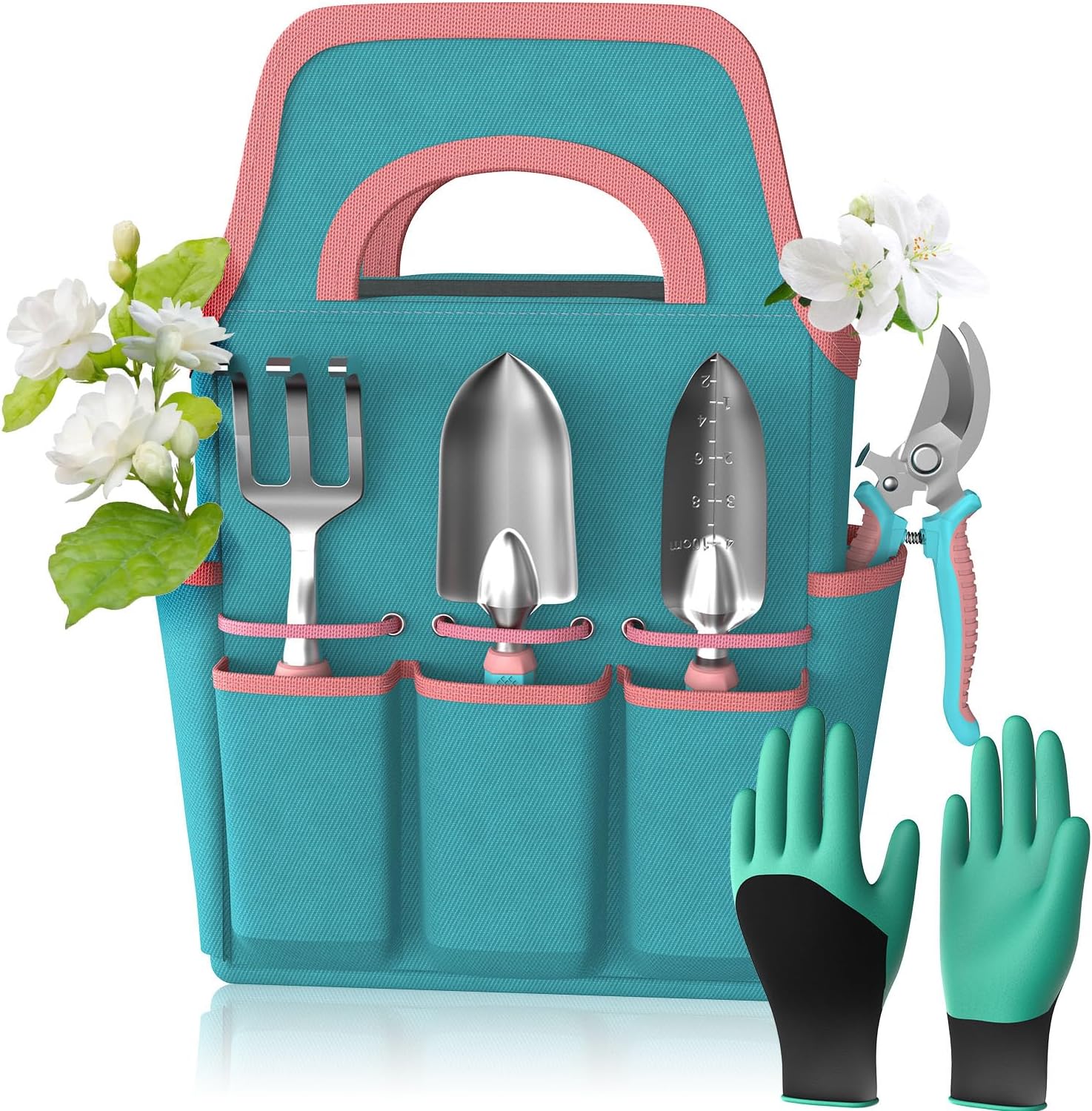 6-teiliges Gartenwerkzeug-set Aus Aluminiumlegierung Für Anfänger Mit Tasche, Ergonomischen Griffen Und Schlichtem Muster