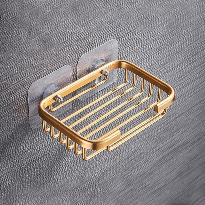 Seifenschale Aus Metall Mit Starkem Saugnapf Und Selbstklebender Wandhalterung, Geeignet Für Badezimmer, Duschräume Und Badewannen (gold).