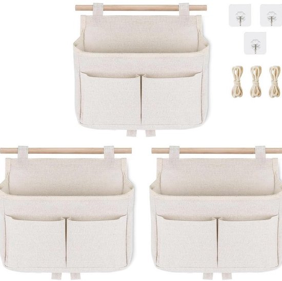 3er-pack Selbstklebende Aufbewahrungstaschen Zum Aufhängen (25 X 27 X 6 Cm)