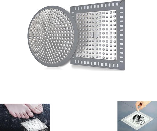 Haarfänger, Duschablaufabdeckung, Filter, Bodenablauf, Spülbeckensieb, Spülbeckenzubehör, Badezimmeraccessoire, 12 Cm (4,72 Zoll), Edelstahl Und Tpe, 2 Stück