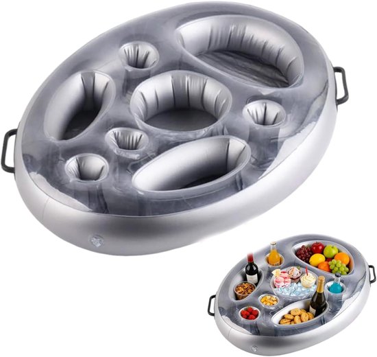 Aufblasbare Poolbar Mit Getränkehalter Und Snacktablett, Für Whirlpool, Bietet Platz Für Getränke, Lichter Und Spielzeug, Urlaubsaccessoire Für Aufblasbare Badewannen
