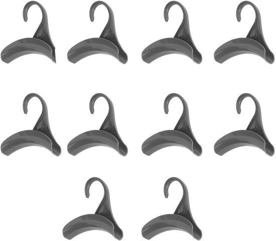 10er-packung Graue Plastiktüten-/handtaschenhaken Für Schals, Accessoires, Taschen, Hüte, Kleidung – 9,8 X 3 X 9,5 Cm