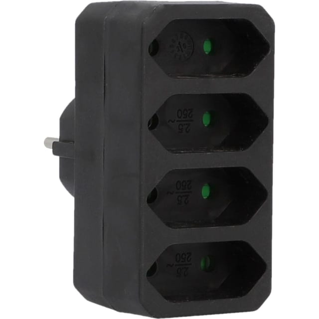 Euro-Adapter 4-fach schwarz Stecker & Kupplungen
