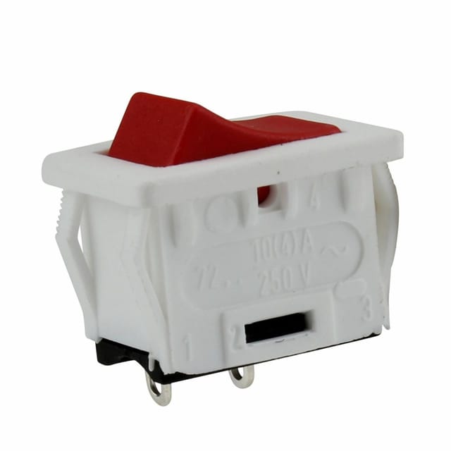 Einbau-Wippschalter 1p 250V 10A weiß/rot Lampenzubehör