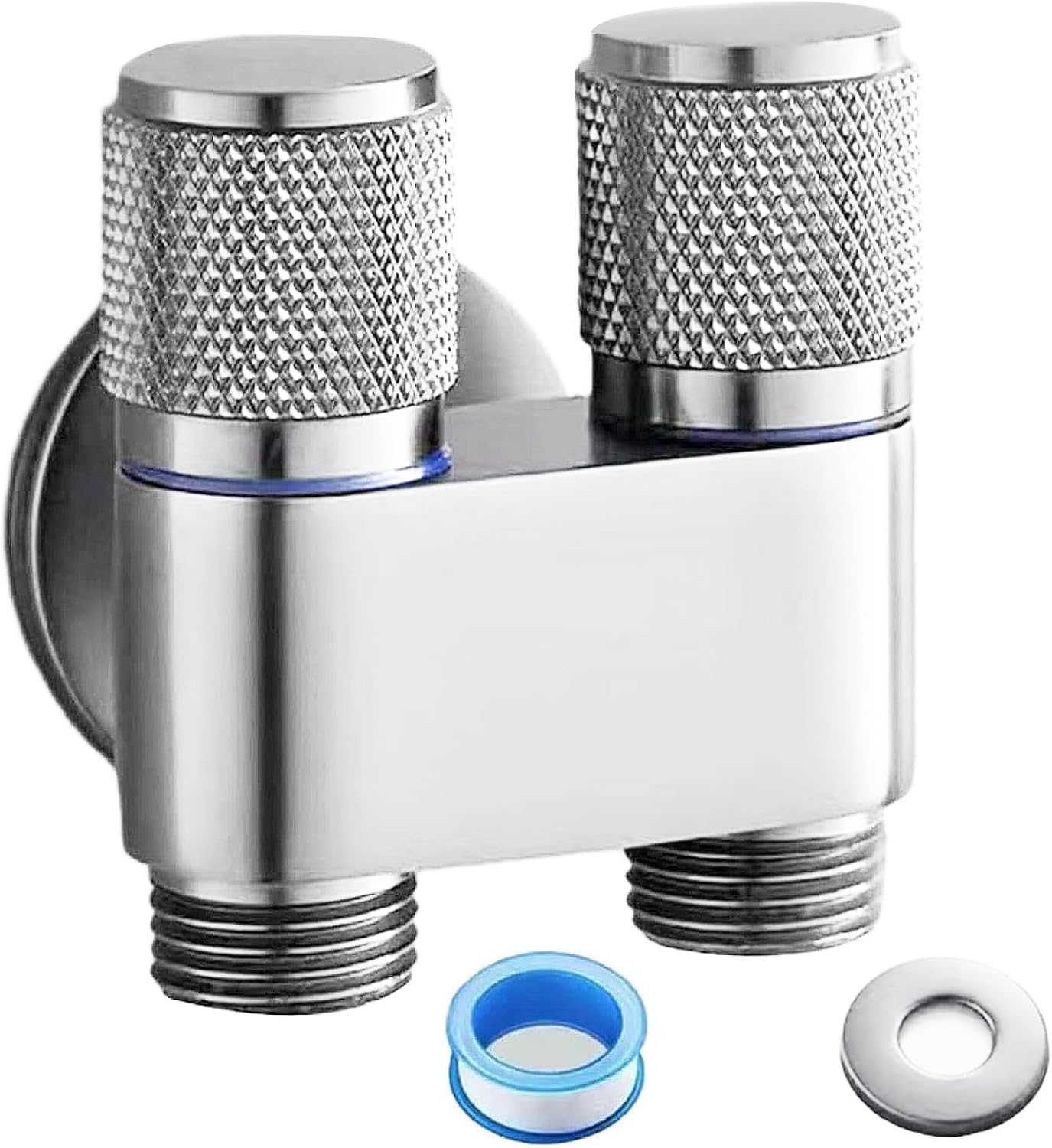 Zweiwegeventil Mit 1 Zulauf Und 2 Ausläufen, Inkl. Wc-duschkopf, G1/2 Zweiwege-anschluss-duschkopfset, Für Die Reinigung Von Frauen Und Haustieren, Silberfarben