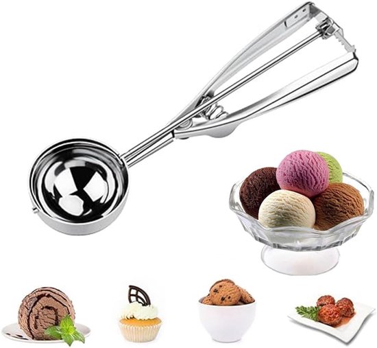 6 Cm Großer Eisportionierer Aus Edelstahl Mit Auslösemechanismus Für Teig Und Melonenkugeln