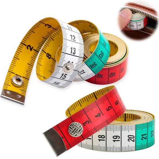 Einteiliges Maßband Mit Druckknöpfen, Zum Abnehmen, Zur Körpervermessung, Zum Nähen Und Schneiden, Weiches Lineal Mit Doppelter Skala, 150 Cm (60 Zoll)