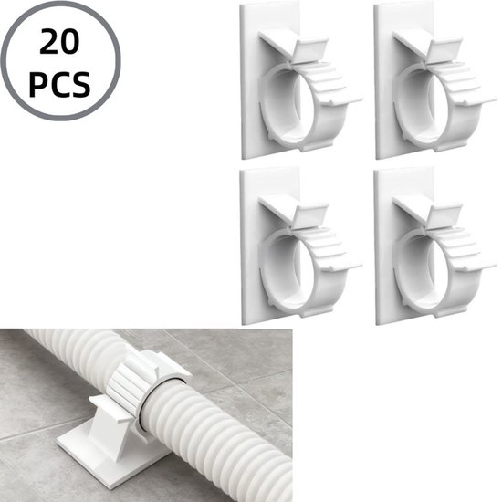 20 Stück, Selbstklebende Kabelklemmen, Kabelklemmen Für Den Außenbereich, Schlauchhalter, Sauerstoffschlauch-organizer, Verstellbare Kabelmanagement-klemmen, Weiß, 40 X 20 Mm