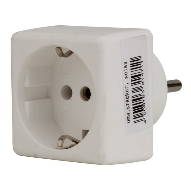 Bergangsstecker f/d weiß Übergangsstecker
