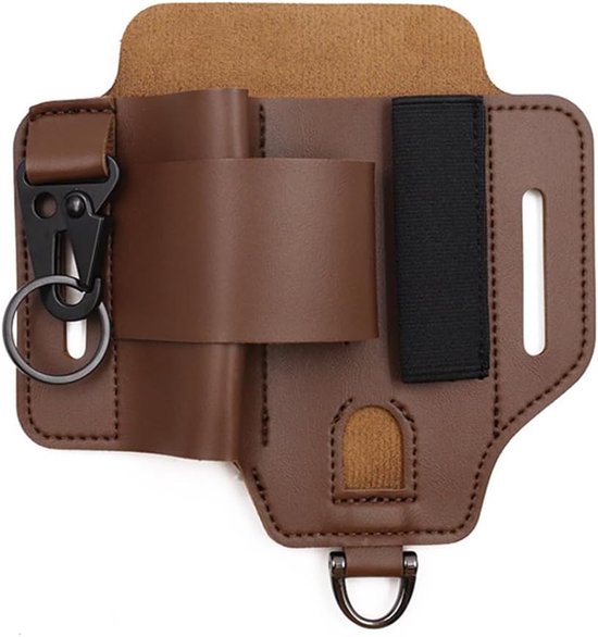 Werkzeugtasche – 16,2 × 17 Cm – Werkzeugtasche Aus Pu-leder – Mit Gürtelschlaufe – Geeignet Für Arbeit, Alltag, Camping Und Wandern – Multifunktional – Braun