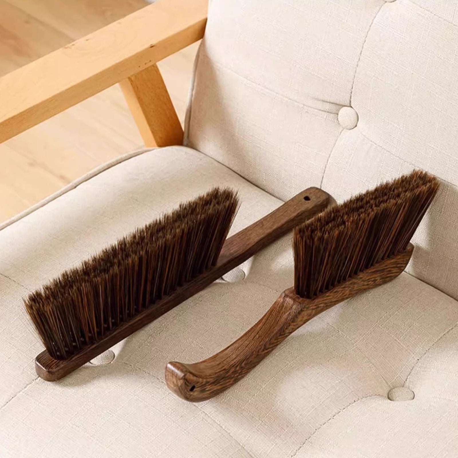 Holzstaubpinsel, Handbesen, Tischbürste Mit Holzgriff, Rührbesen Mit Weichen Borsten Für Tisch, Bett, Sofa Und Auto, 2er-pack
