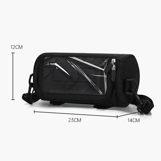 Wasserdichte Fahrradlenkertasche Mit Fronttasche, Großem Stauraum, Transparenter Trennwand Und Klettverschluss, Geeignet Für Rennrad Und Mountainbike, Schwarz