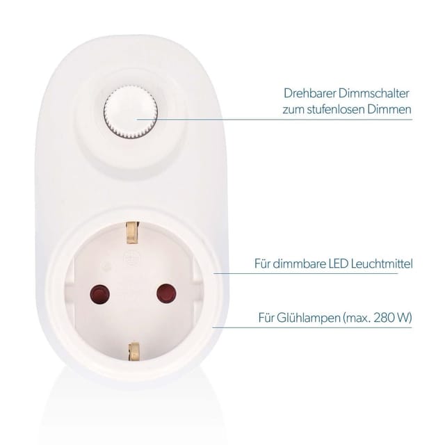 Zwischenstecker weiß mit Dimmer Stecker & Kupplungen