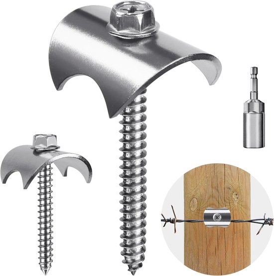 Gartenzaun – 50-teiliges Set Zaunanker Aus Edelstahl 304 Für Metallzäune, Wiederverwendbare Befestigungsnägel Für Drahtgeflecht- Und Maschendrahtzäune, Für Landwirtschaft Und Garten