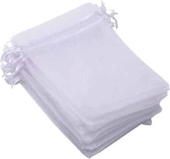 100 Organzabeutel - 7 X 9 Cm - Weiß - Perfekt Für Hochzeiten, Taufen, Geschenke, Lavendel, Schmuck (weiß)