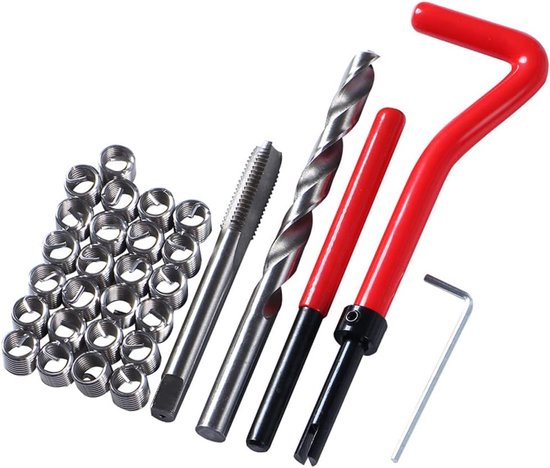Gewindeeinsatz-set – Schraubenreparatur – Metallreparatur – 30-teiliges Set – M8-schraubeneinsatz – Rot Und Silber