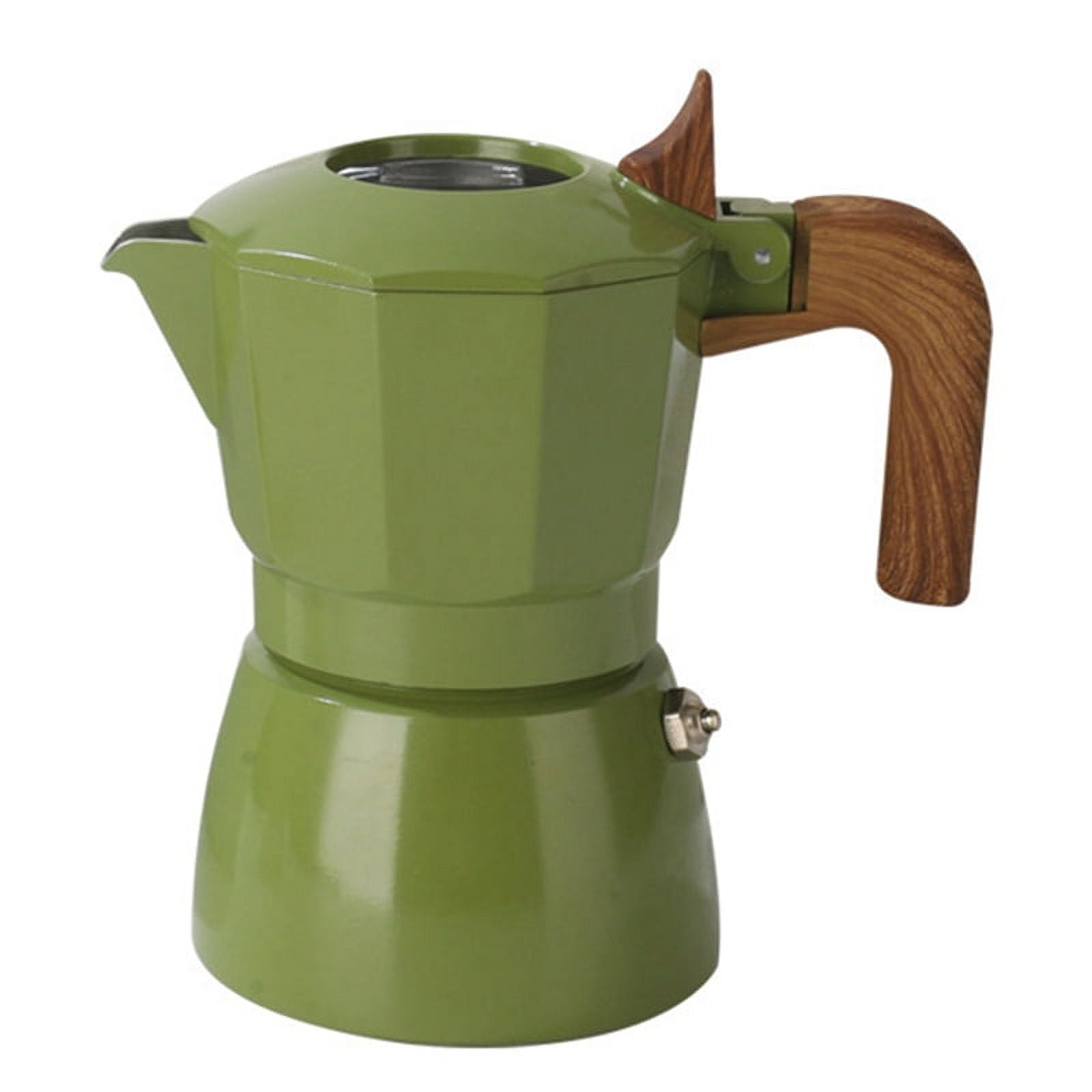 Italienische Espressokanne Für Den Herd, Klassische Italienische Mokkakanne, Mokkakanne Im Retro-stil – Grün