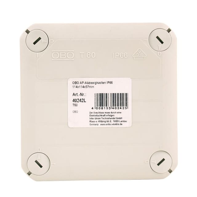 OBO Aufputz-Abzweigkasten 3-fach CD500, IP66 114x114x57mm grau Schalterdosen & Abzweigdosen