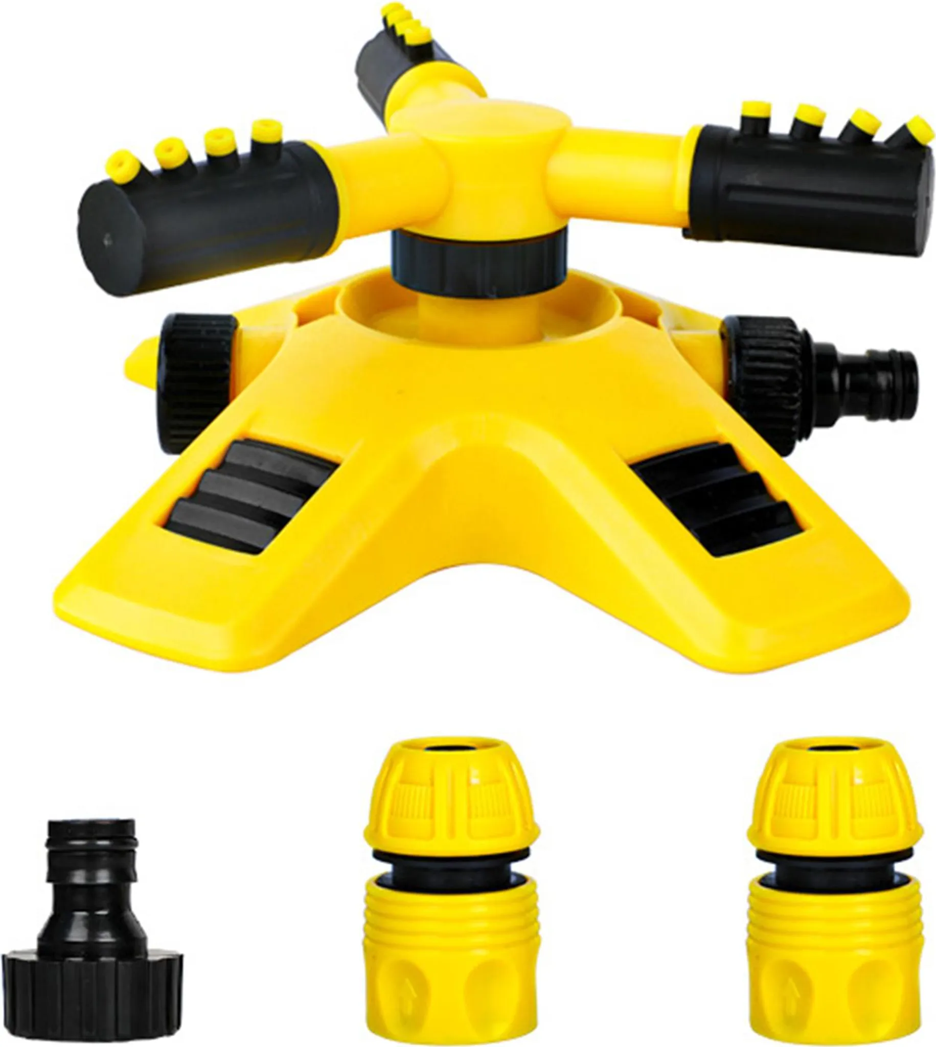 Automatischer Gartensprenger Mit 360°-drehfunktion, Drei Verstellbaren Armen, 1/2-zoll-schlauchanschluss Und Tandemanschluss