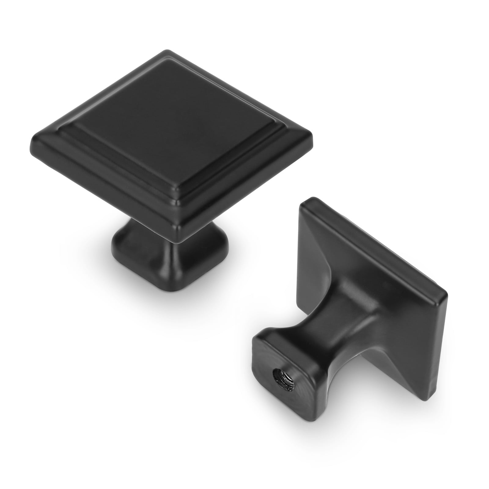 10er-pack Moderne, Flache, Schwarze, Quadratische Schranktürgriffe (29 X 25 Mm), Schubladengriffe Und Beschläge Aus Massiver Zinklegierung