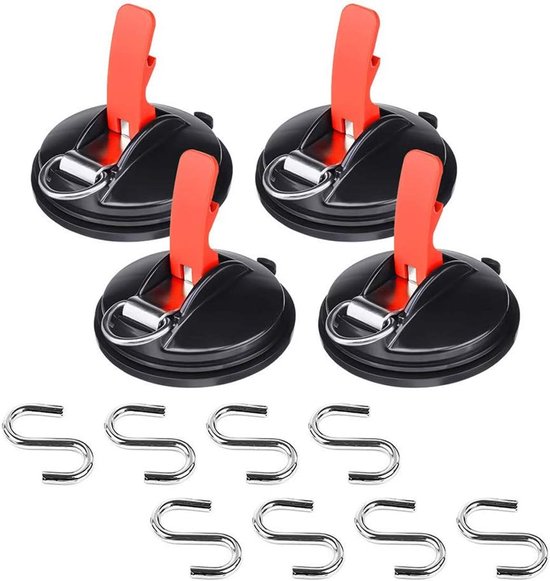 4er-pack Vakuum-saugnapfhaken, Robust, Wiederverwendbar, 8 Haken Für Auto, Küche, Bad