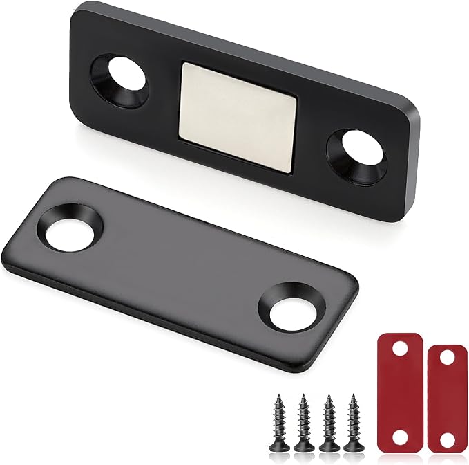 6-teiliges Set Magnetischer Türriegel, Ultradünn, Schwarz, Geeignet Für Schränke, Kleiderschränke, Abstellkammern Und Schubladen