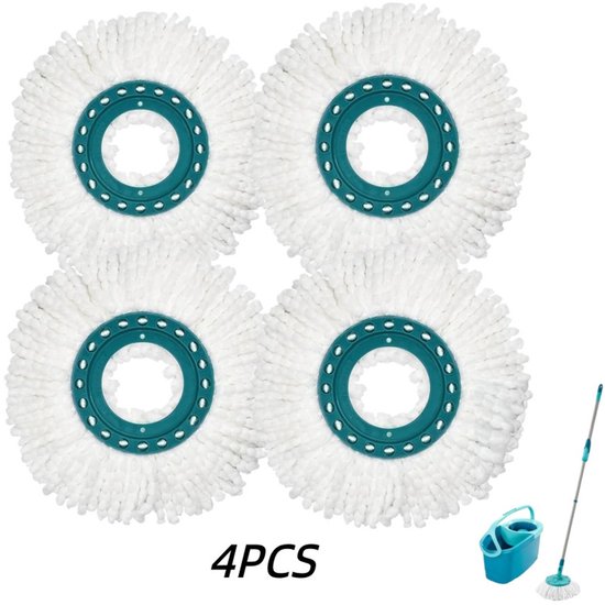 Wischmopp, 4er-pack, Für Leifheit Clean Twist Disc Wischmopps, Ersatzmoppbezüge, Ersatz-bodenmopps, Mikrofaser, Hoch Saugfähig, Weiß.