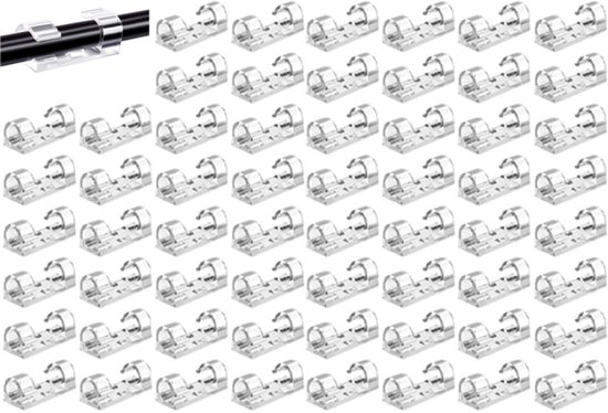 60 Stück Weiße, Selbstklebende Kabelclips, Durchmesser 6 Mm, Kabelorganisator, Transparente Kabelclips, Kabelorganisator, Kabelbinder, Schreibtisch-organizer
