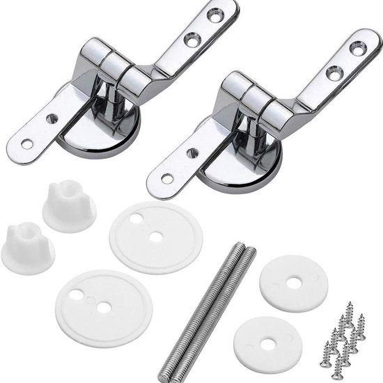 1 Paar Wc-sitzscharniere – Wc-sitz-montageset – Passend Für Die Meisten Wc-sitze Aus Holz, Harz Und Mdf – Silber