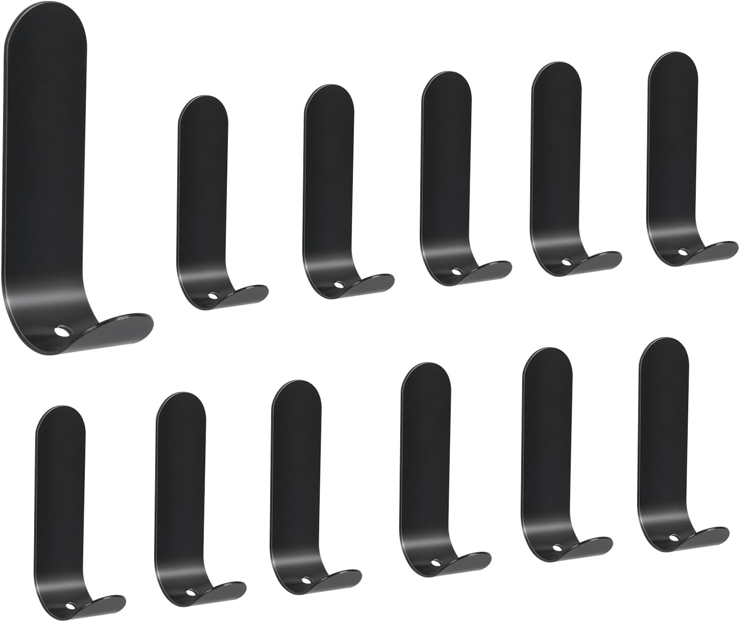 12er-pack Schwarze Klebehaken Für Die Wand, Küchenhandtuchhaken Aus Edelstahl 304, Bohrfreie Badhaken, Haushaltshaken Und -aufhänger