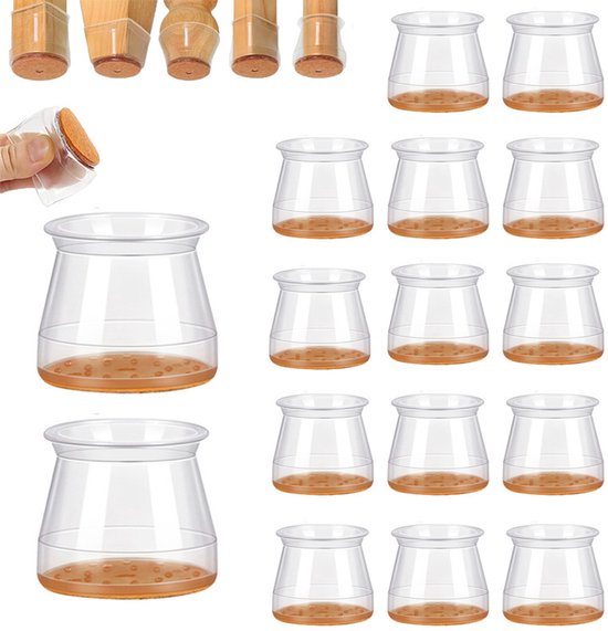 16-teiliges Set Stuhlbeinüberzüge – Rutschfeste Silikon-bodenschoner – Für Stuhlbeine Mit Einem Durchmesser Von 3,4–5,0 Cm