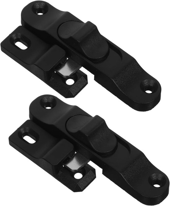 2er-pack Sicherheitstürriegel, Kunststoff-schiebefenster-/türverriegelung, Zubehör, Schwarz.