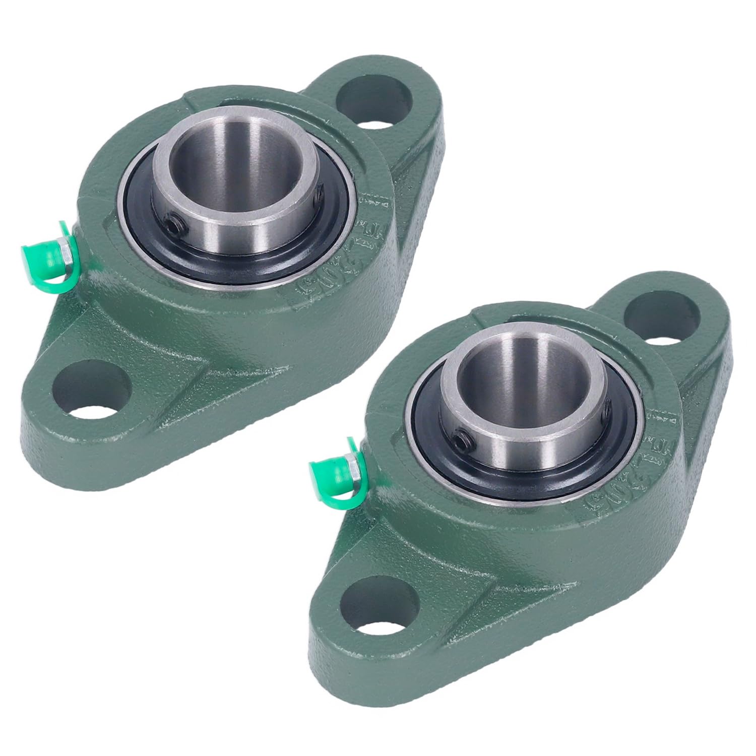 Zwei Geflanschte Lagergehäuse, Lager Aus Chromstahl Mit 25 Mm Innendurchmesser, Linear Selbstausrichtend.