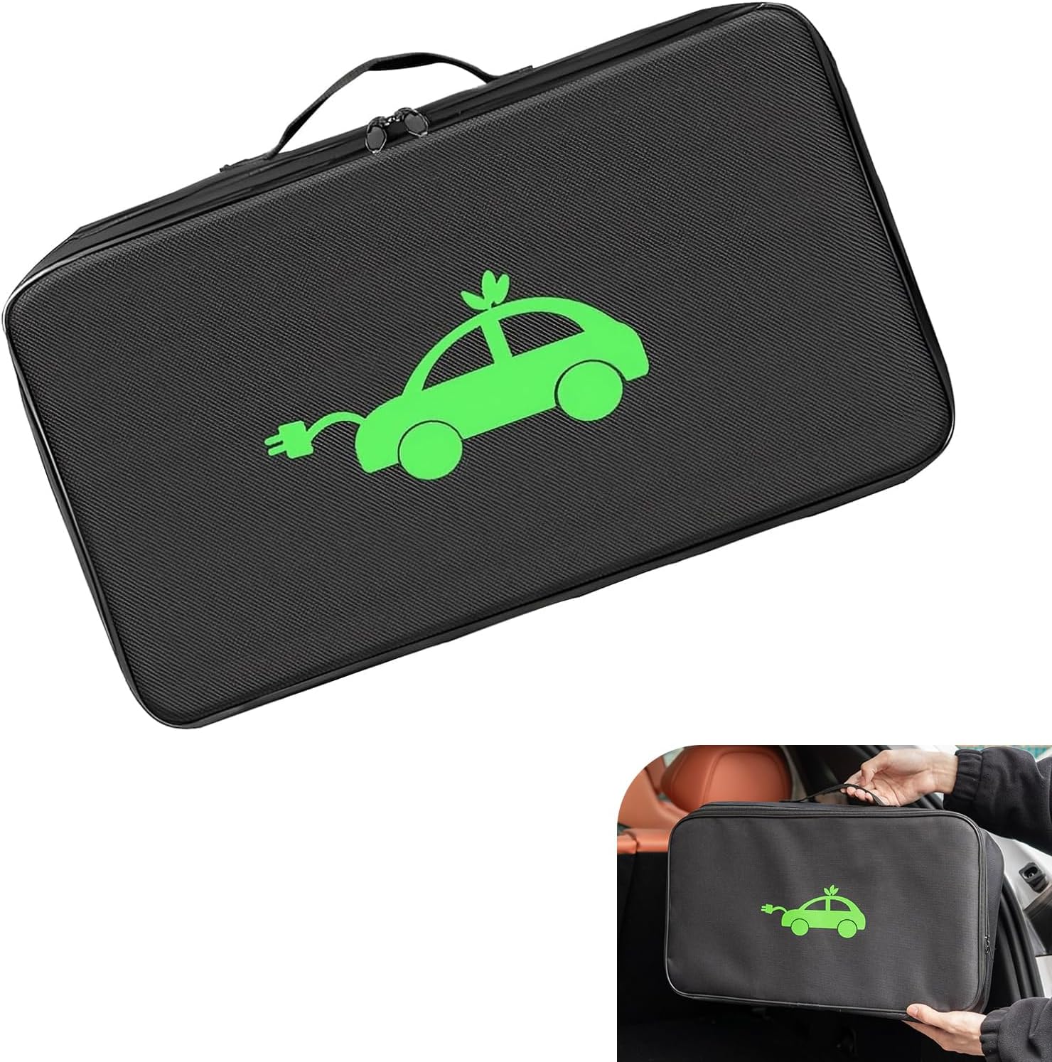 Werkzeugtasche Fürs Auto, Wasserdichte Batteriekabeltasche Aus Oxford-gewebe, Aufbewahrungstasche Für Tragbare Ev-ladegeräte, Kofferraum-kabelschlauchtasche, Universell Rechteckig.